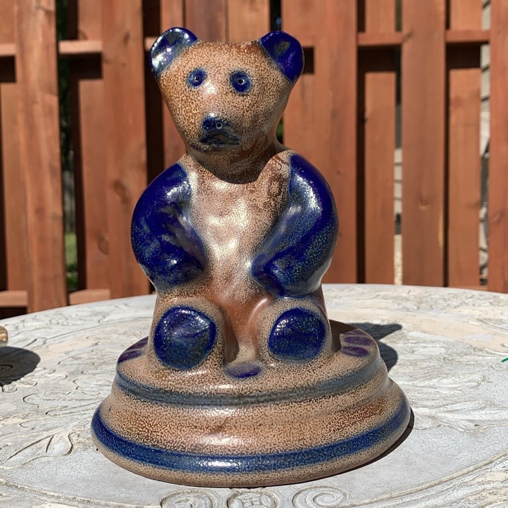 Vintage Beaumont Brothers Pottery Teddy Bear Piggy Bank
